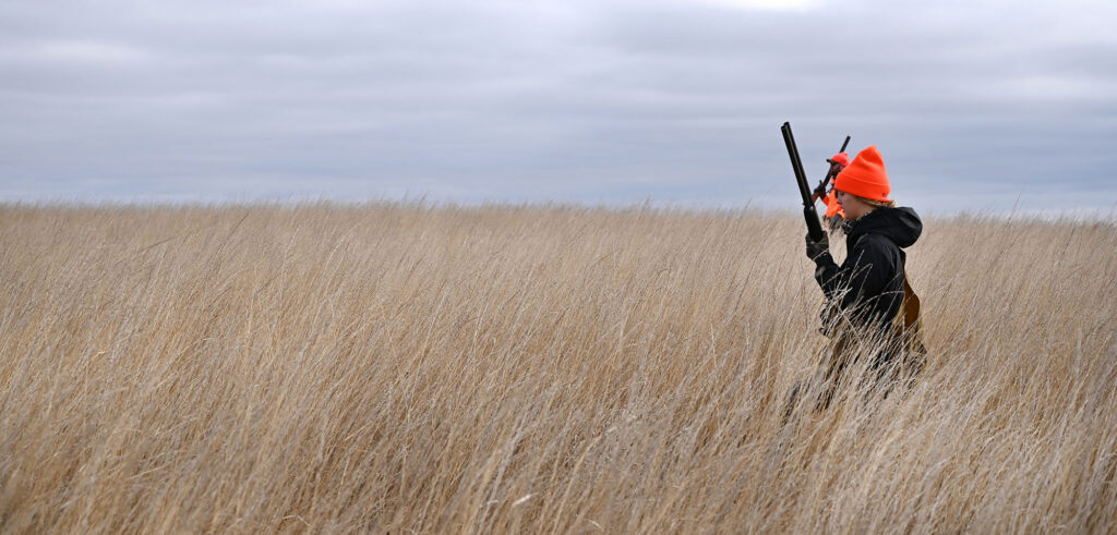 Kansas walk in hunting hunter in field