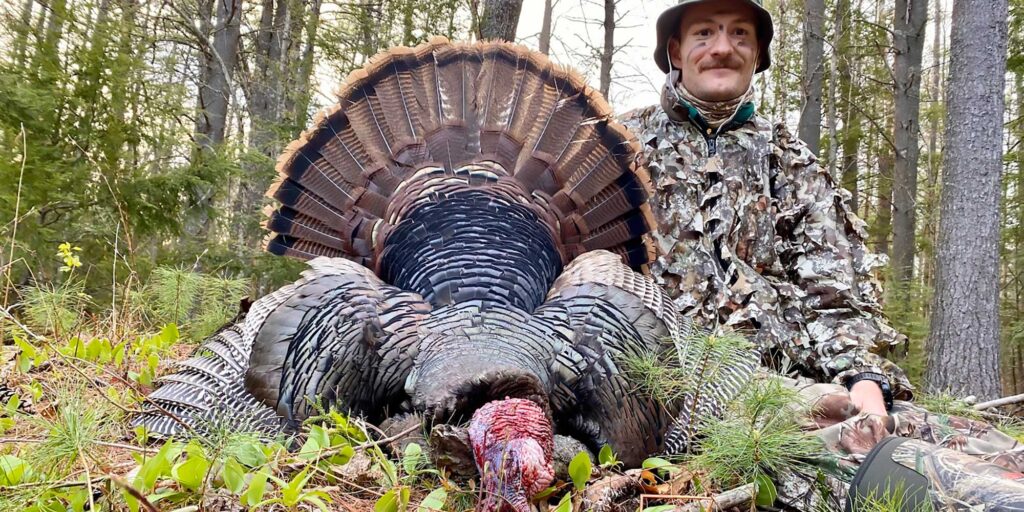turkey hunting in forest with turkey calls