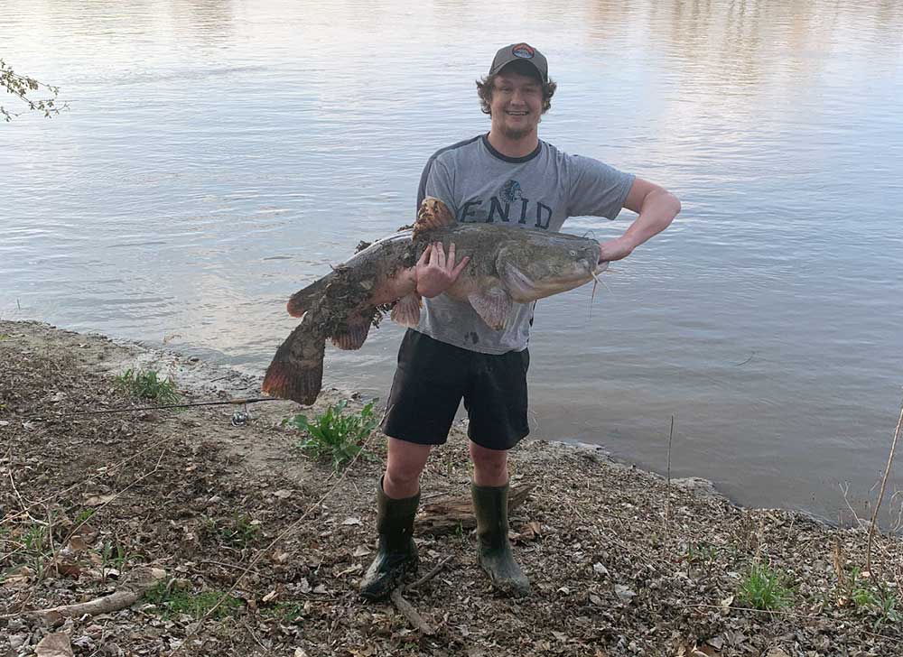 blue catfish in private pond